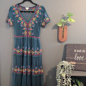 Sundance Alize mesh embroidered maxi dress